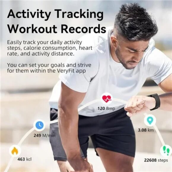 Men's Smart Watch Alexa Built-in 1.8" Touch Screen,100 Sports Modes, IP68, Black - Picture 5 of 7